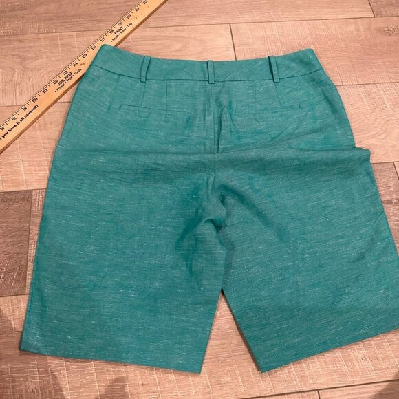 TALBOTS WOMENS GREEN LINEN SHORTS SIZE 6 - Picture 9 of 9